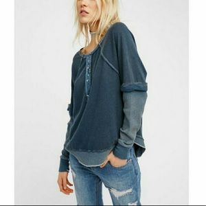 Free People Jaxon Henley thermal waffle top